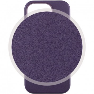 Кожаный чехол Leather Case (AAA) with MagSafe and Animation для Apple iPhone 14 Pro (6.1"), Deep Violet - Чехлы для iPhone 14 Pro - изображение 1