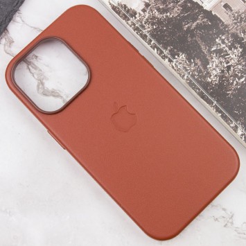 Кожаный чехол Leather Case (AAA) with MagSafe and Animation для Apple iPhone 14 Pro (6.1"), Umber - Чехлы для iPhone 14 Pro - изображение 3