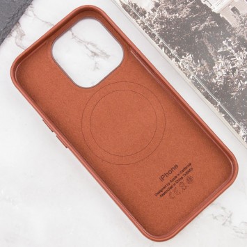 Кожаный чехол Leather Case (AAA) with MagSafe and Animation для Apple iPhone 14 Pro (6.1"), Umber - Чехлы для iPhone 14 Pro - изображение 5