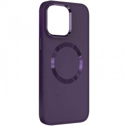 TPU чохол Bonbon Metal Style with MagSafe для Apple iPhone 15 (6.1"), Фіолетовий / Dark Purple