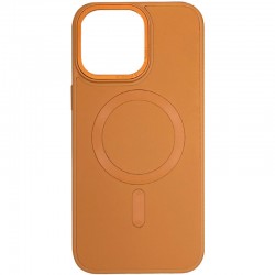 Шкіряний чохол Bonbon Leather Metal Style with MagSafe для Apple iPhone 15 (6.1"), Коричневий / Brown