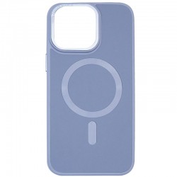Шкіряний чохол Bonbon Leather Metal Style with MagSafe Apple iPhone 15 Plus (6.7"), Блакитний / Mist blue