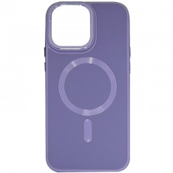 Кожаный чехол Bonbon Leather Metal Style with MagSafe для Apple iPhone 15 Plus (6.7"), Серый / Lavender