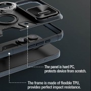 TPU+PC чехол Nillkin CamShield Armor (шторка на камеру) для Apple iPhone 15 Pro (6.1"), Черный