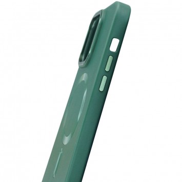 Кожаный чехол Bonbon Leather Metal Style with MagSafe для Apple iPhone 15 (6.1"), Зеленый / Pine green - iPhone 15 - изображение 2