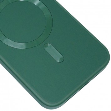 Кожаный чехол Bonbon Leather Metal Style with MagSafe для Apple iPhone 15 (6.1"), Зеленый / Pine green - iPhone 15 - изображение 3
