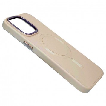 Кожаный чехол Bonbon Leather Metal Style with MagSafe для Apple iPhone 15 (6.1"), Розовый / Light pink - iPhone 15 - изображение 2