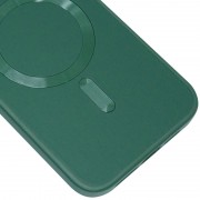 Шкіряний чохол Bonbon Leather Metal Style with MagSafe Apple iPhone 15 Pro (6.1"), Зелений / Pine green