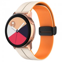 Силіконовий ремінець Classy для Smart Watch 20mm, White / Orange