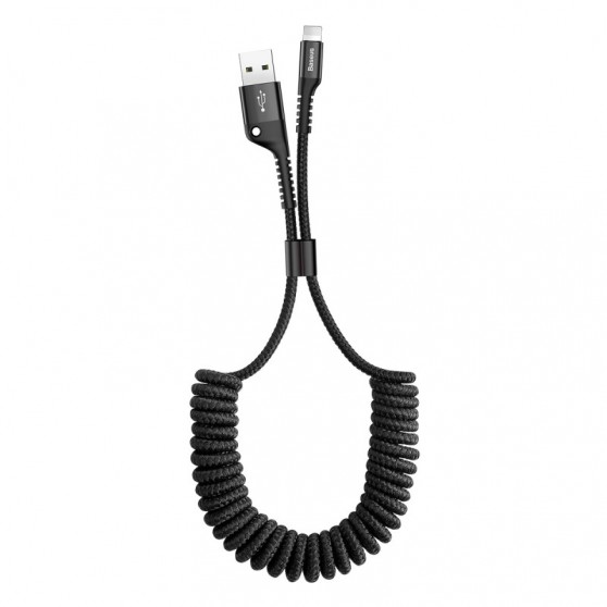 Дата кабель Baseus Fish Eye Spring Data Lightning Cable 2A (1m) (CALSR), Чорний