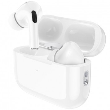 Білі Bluetooth навушники Hoco EW51 TWS на білому фоні