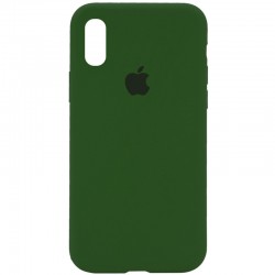 Чехол для iPhone XS Max - Silicone Case Full Protective (AA), Зелений / Dark Olive