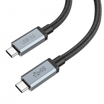 Чорний кабель для телефону Hoco US06 Type-C to Type-C 100W USB3.2 20Gbps довжиною 2 метри