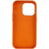 Кожаный чехол Leather Case (AAA) with MagSafe для Apple iPhone 14 Pro (6.1"), Orange