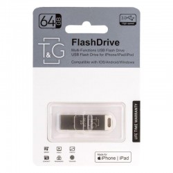 Флеш-драйв T&G 008 Metal series USB 3.0 - Lightning 64GB, Срібний