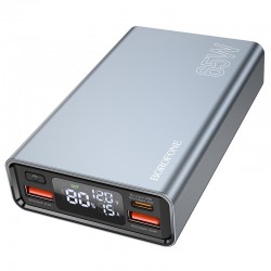 Портативное зарядное устройство Power Bank BOROFONE BJ40 Happy way 65W 15 000 mAh, Metal gray
