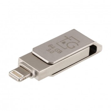 Флеш-драйв T&G 008 Metal series USB 3.0 - Lightning 64GB, Срібний -  - зображення 1 