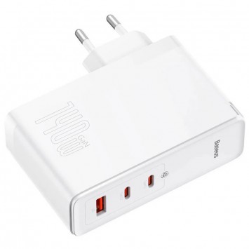 Блок быстрой зарядки Baseus GaN5 Pro 2Type-C+USB 140W EU (with Type-C to Type-C 140W (1m)) (CCGP100201), Белый - Сетевые зарядные устройства (220 В) - изображение 1
