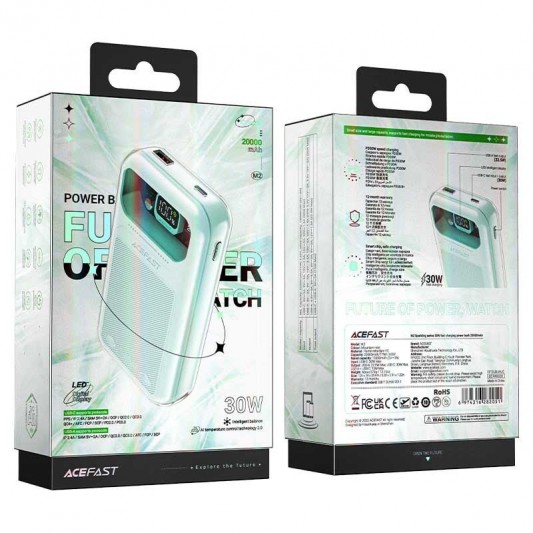 Портативний зарядний пристрій Power Bank Acefast M2-20000 Exploration 30W 20000 mAh, Mountain mist - зображення 2 