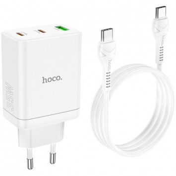 Зарядка для телефона Hoco N33 Start PD35W (2C/1A) + Type-C to Type-C, Белый - Сетевые зарядные устройства (220 В) - изображение 1