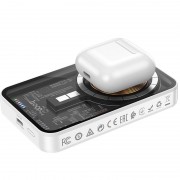 Портативное зарядное устройство Power Bank Hoco Q10 Transparent PD20W с БЗУ 5000 mAh, White