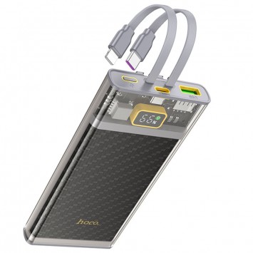 Портативное зарядное устройство Power Bank Hoco J104 Discovery Edition 22.5W with cable 10000 mAh, Gray - Портативные ЗУ (Power Bank) - изображение 4