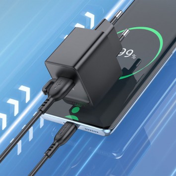 Блок зарядки для телефона Borofone BAS12A Erudite QC3.0 + Type-C, Черный - Сетевые зарядные устройства (220 В) - изображение 3