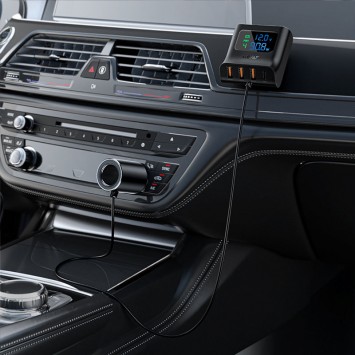 Зарядка в прикурювач Acefast B8 digital display car HUB Charger, Black - Автомобільні зарядні пристрої - зображення 3 