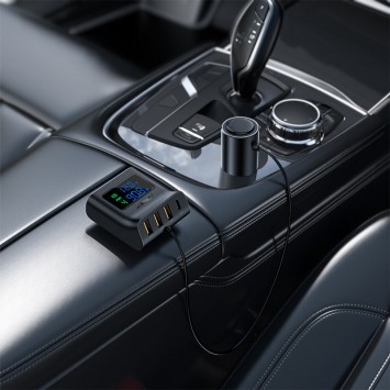 Зарядка в прикурювач Acefast B8 digital display car HUB Charger, Black - Автомобільні зарядні пристрої - зображення 4 
