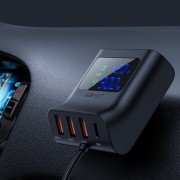 Зарядка в прикурювач Acefast B8 digital display car HUB Charger, Black