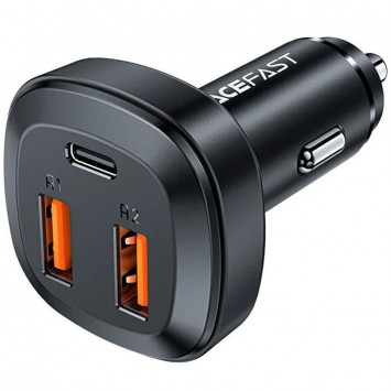 Зарядка в прикурювач Acefast B9 66W (2USB-A+USB-C) 3 port metal car charger, Black - Автомобільні зарядні пристрої - зображення 1 