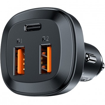 Зарядка в прикурювач Acefast B9 66W (2USB-A+USB-C) 3 port metal car charger, Black - Автомобільні зарядні пристрої - зображення 2 