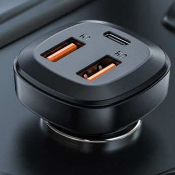 Зарядка в прикуриватель Acefast B9 66W (2USB-A+USB-C) three port metal car charger, Black - Автомобильные зарядные устройства - изображение 3