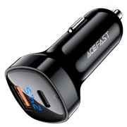 Зарядка в прикурювач Acefast B4 digital display 66W(USB-C+USB-A) dual port, Black