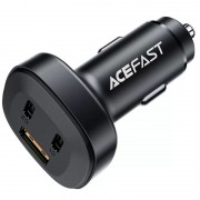 Зарядка в прикуриватель Acefast B3 66W(USB-C+USB-C+USB-A) three-port metal car charger, Black