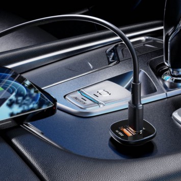 Автомобільна зарядка Acefast B1 mini 38W (USB-C+USB-A) dual-port metal car charger, Black - Автомобільні зарядні пристрої - зображення 3 
