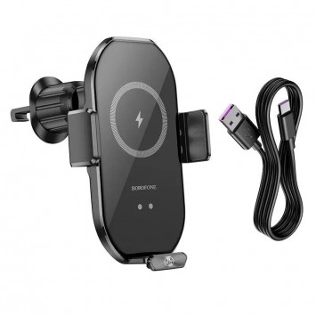 Автотримач із БЗУ Borofone BH205 Wireless Charging Car, Чорний -  - зображення 2 