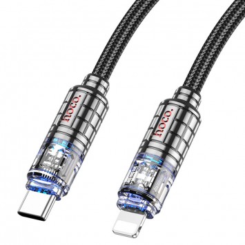 Дата кабель Hoco U122 Lantern Transparent Discovery Edition Type-C to Lightning, Чорний - Lightning - зображення 1 