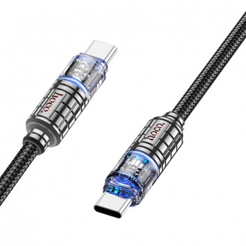 Дата кабель Hoco U122 Lantern Transparent Discovery Edition Type-C to Type-C 60W, Black - Type-C кабели - изображение 1