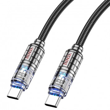 Дата кабель Hoco U122 Lantern Transparent Discovery Edition Type-C to Type-C 60W, Black - Type-C кабели - изображение 2