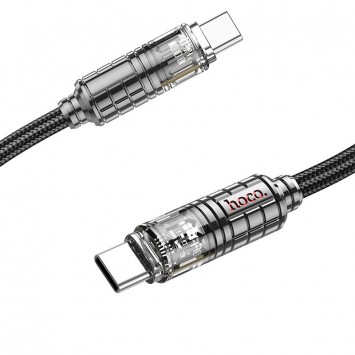 Дата кабель Hoco U122 Lantern Transparent Discovery Edition Type-C to Type-C 60W, Black - Type-C кабели - изображение 3