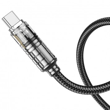 Дата кабель Hoco U122 Lantern Transparent Discovery Edition Type-C to Type-C 60W, Чорний - Type-C кабелі - зображення 4 