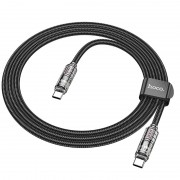Дата кабель Hoco U122 Lantern Transparent Discovery Edition Type-C to Type-C 60W, Black