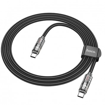Дата кабель Hoco U122 Lantern Transparent Discovery Edition Type-C to Type-C 60W, Black - Type-C кабели - изображение 6