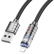 Дата кабель Hoco U122 Lantern Transparent Discovery Edition USB to Lightning, Black
