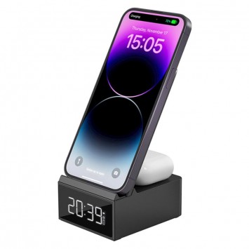 Беспроводная зарядка WIWU Wi-W011 3 in 1 wireless charger, Black -  - изображение 3