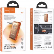 Bluetooth аудіо ресивер Hoco E66 Transparent discovery edition, Vibrant orange