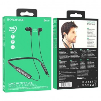 Bluetooth навушники Borofone BE59 Rhythm neckband, Black - Bluetooth наушники - зображення 2 