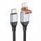 Дата кабель Hoco U128 Viking 2in1 USB/Type-C to Type-C (1m), Black