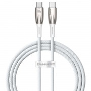 Дата кабель Baseus Glimmer Series Fast Charging Type-C to Type-C 100W 1m (CADH00070), Білий